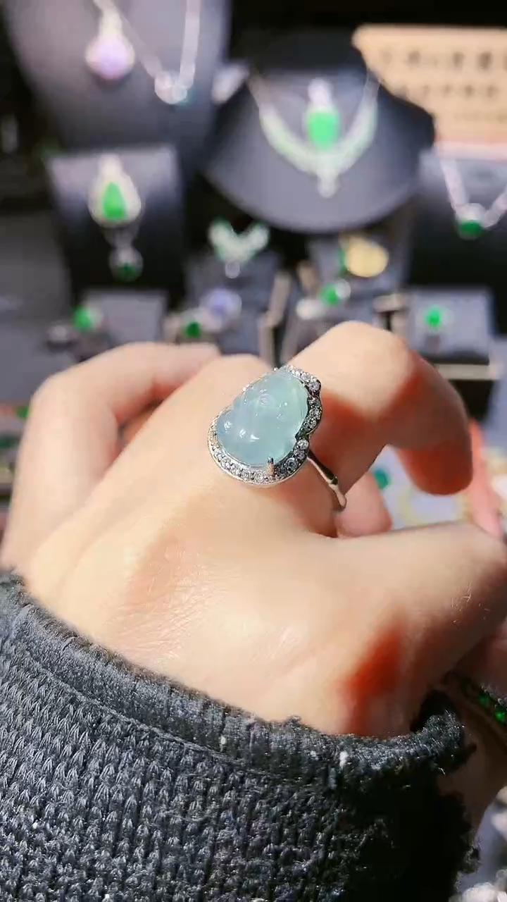 【闪购商品】翡翠戒指银S925镶嵌戒指