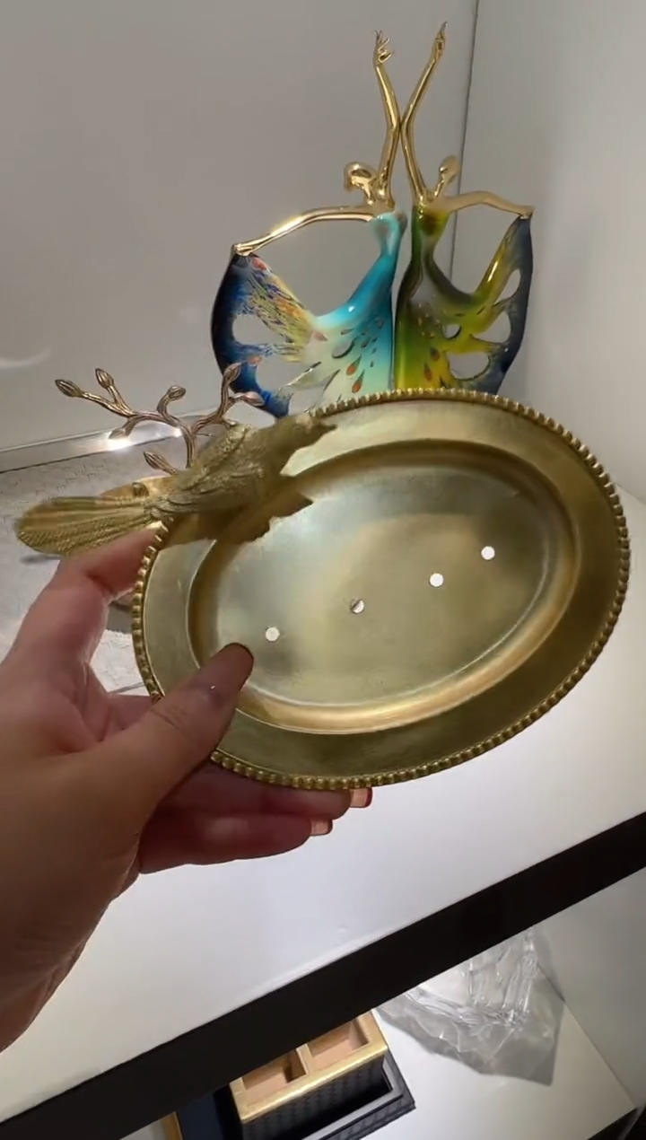 【闪购商品】黄铜喜鹊肥皂盒