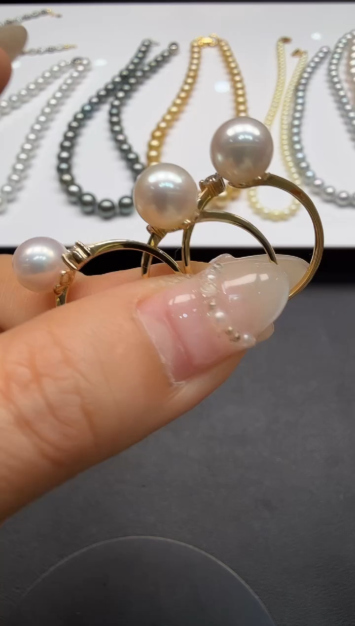 18K金镶嵌戒指海水珍珠H1223-1277-203多样性发一