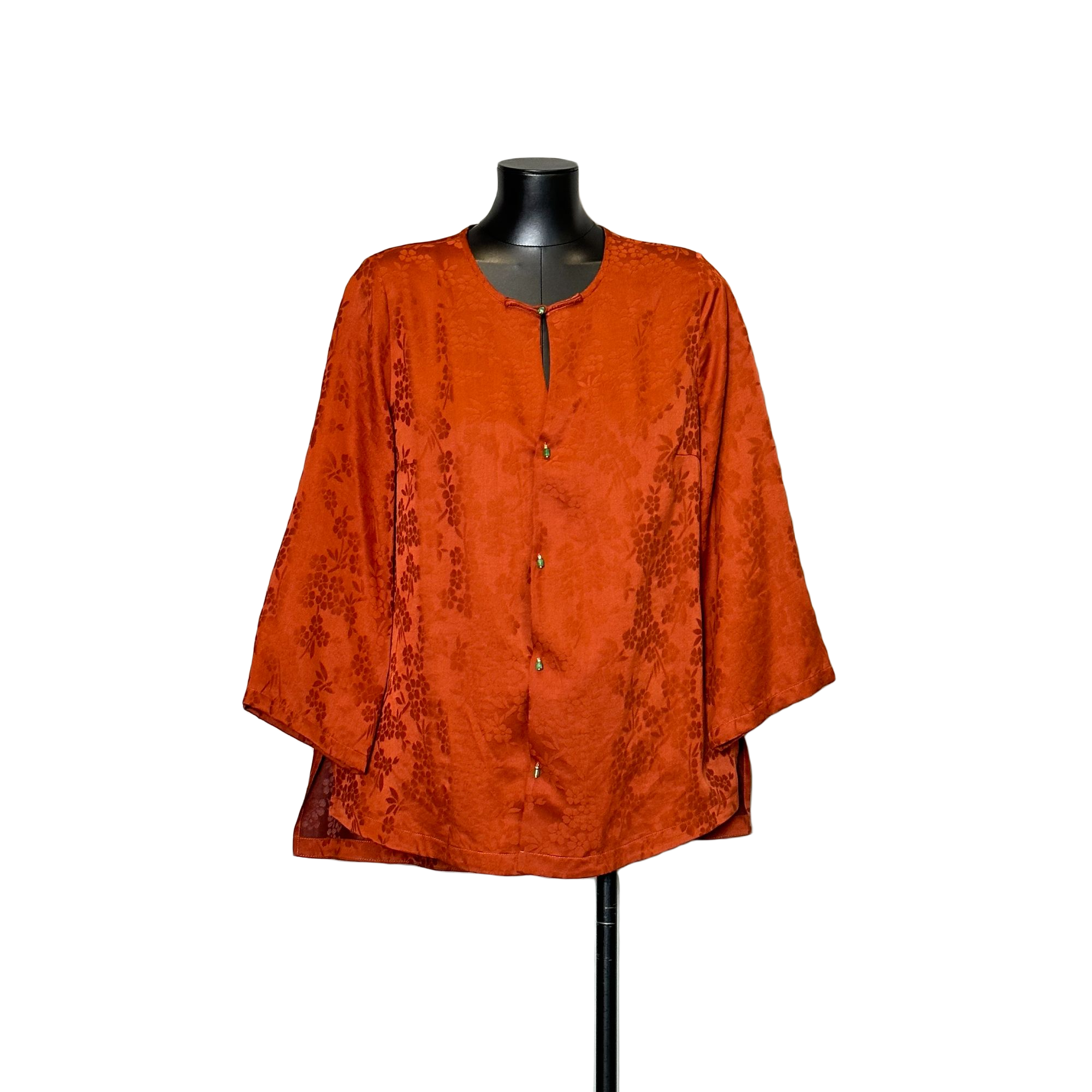 「利琪高订」 春季新款国风新中式气质复古百搭真丝衬衫上衣A4628