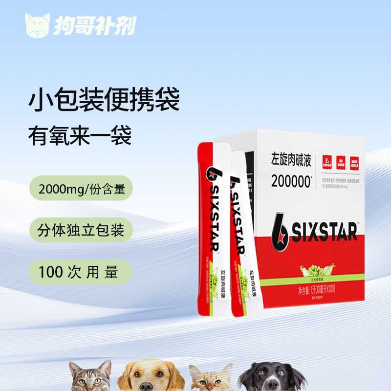 肌肉科技六星左旋肉碱液200000便携装健身运动左旋20万10ml*100条