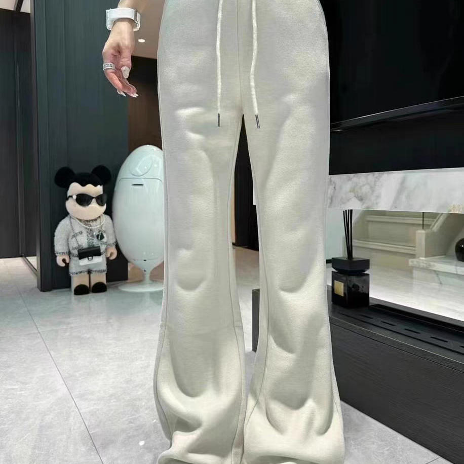 春季新款浅色休闲阔腿裤女百搭宽松显瘦直筒拖地裤