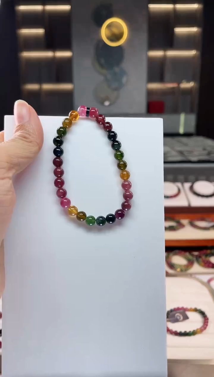 未镶嵌老矿碧玺单圈手串6mm+碧玺（多样性发一条）Q