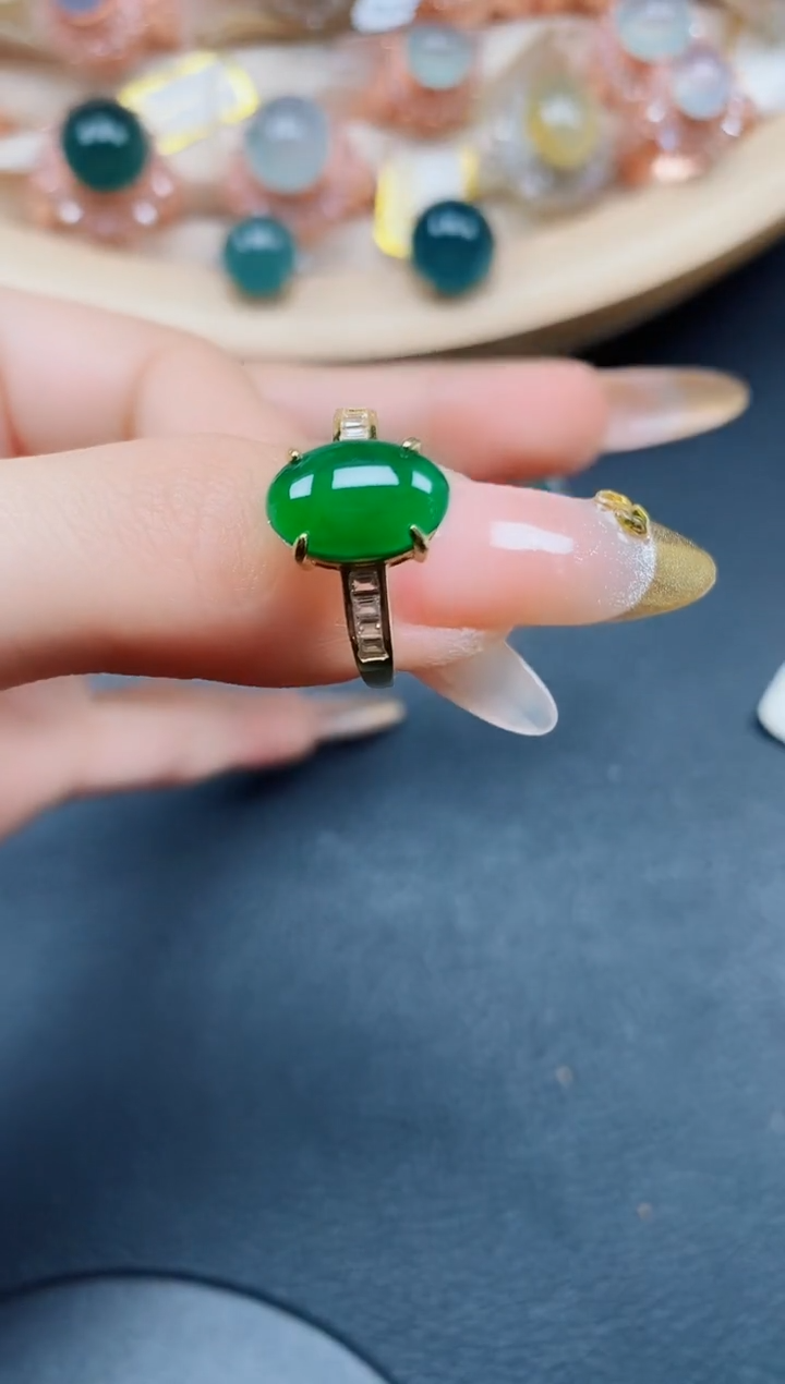 【闪购商品】翡翠戒指银S925镶嵌翡翠