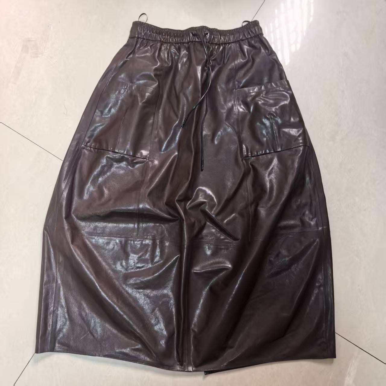 全植鞣绵羊皮半裙时尚夏季复古民族风百搭女士设计师