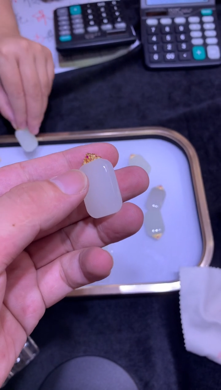 和田玉18K金镶嵌颈饰7004627/272/多样性发/1件