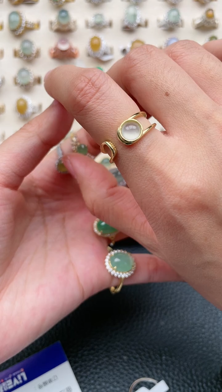 【闪购商品】翡翠戒指银S925镶嵌1111