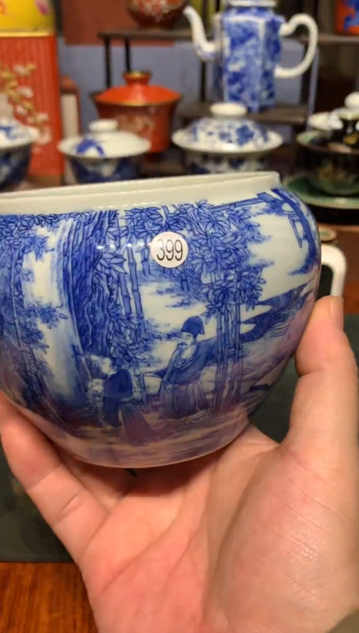 张****料399青花人物水洗gr173