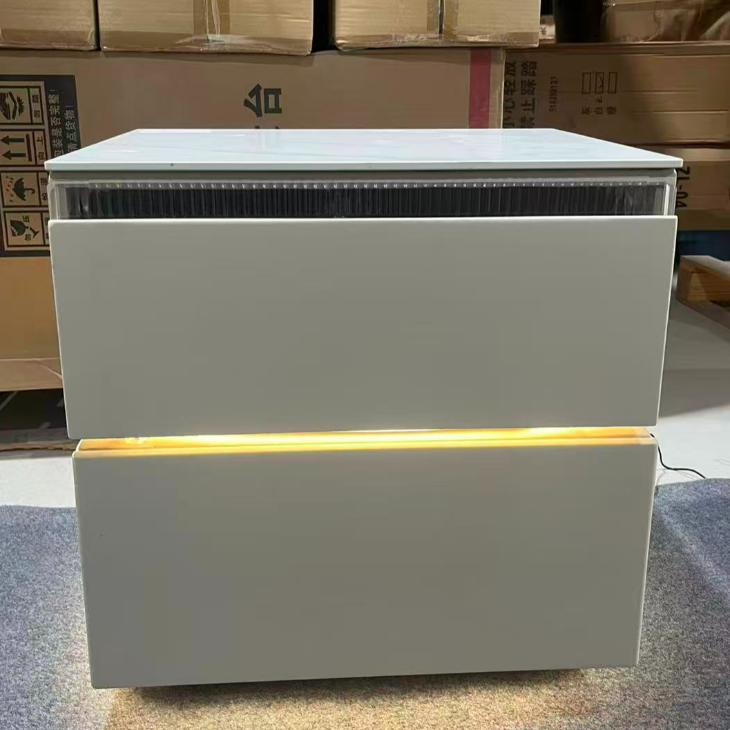 卧室家用悬浮款智能床头柜现代简约奶油风高级轻奢床头柜卧室