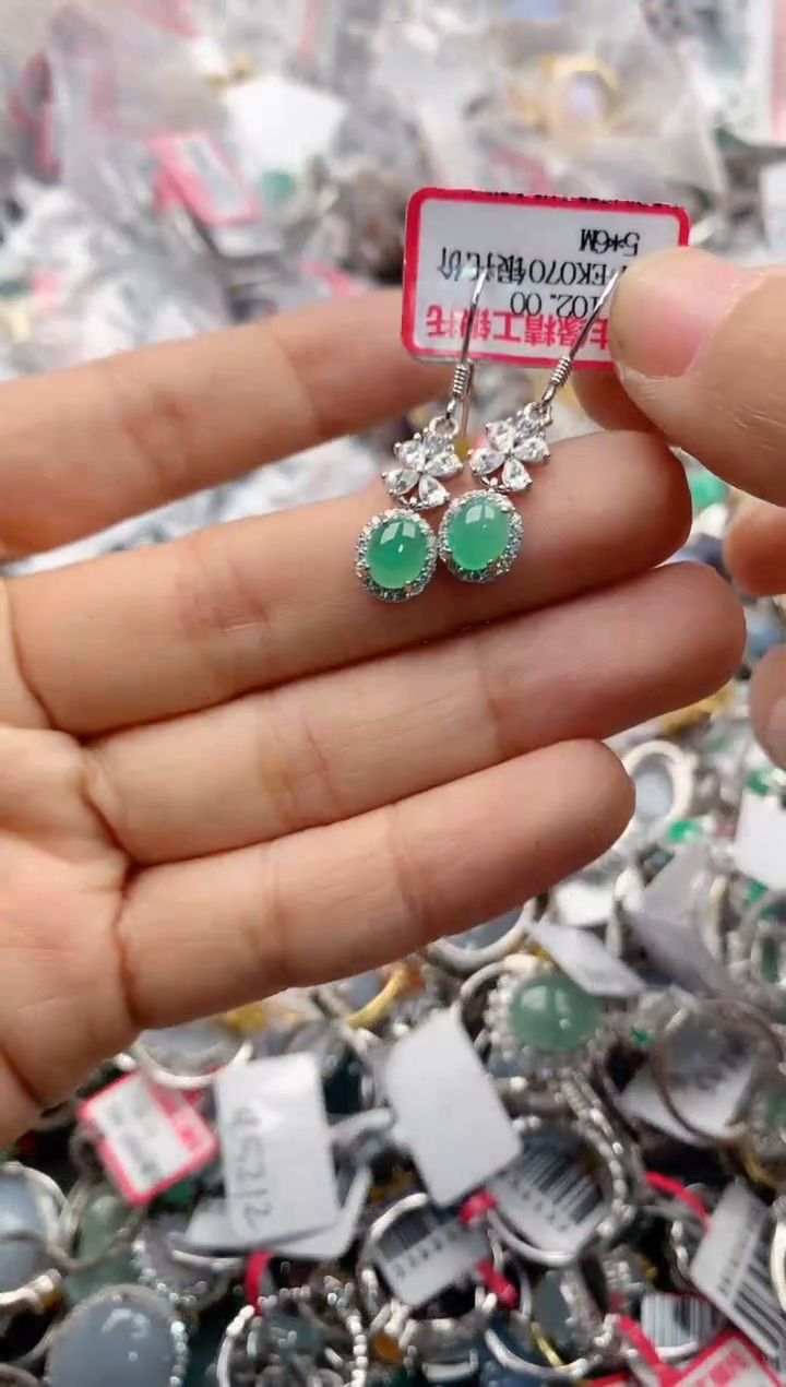 银S925镶嵌戒指翡翠555                6