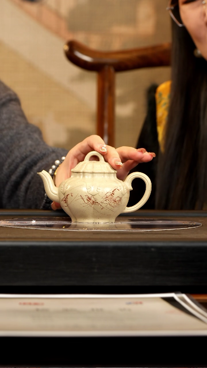 【闪购商品】紫砂茶壶HT 定窑白 筋纹