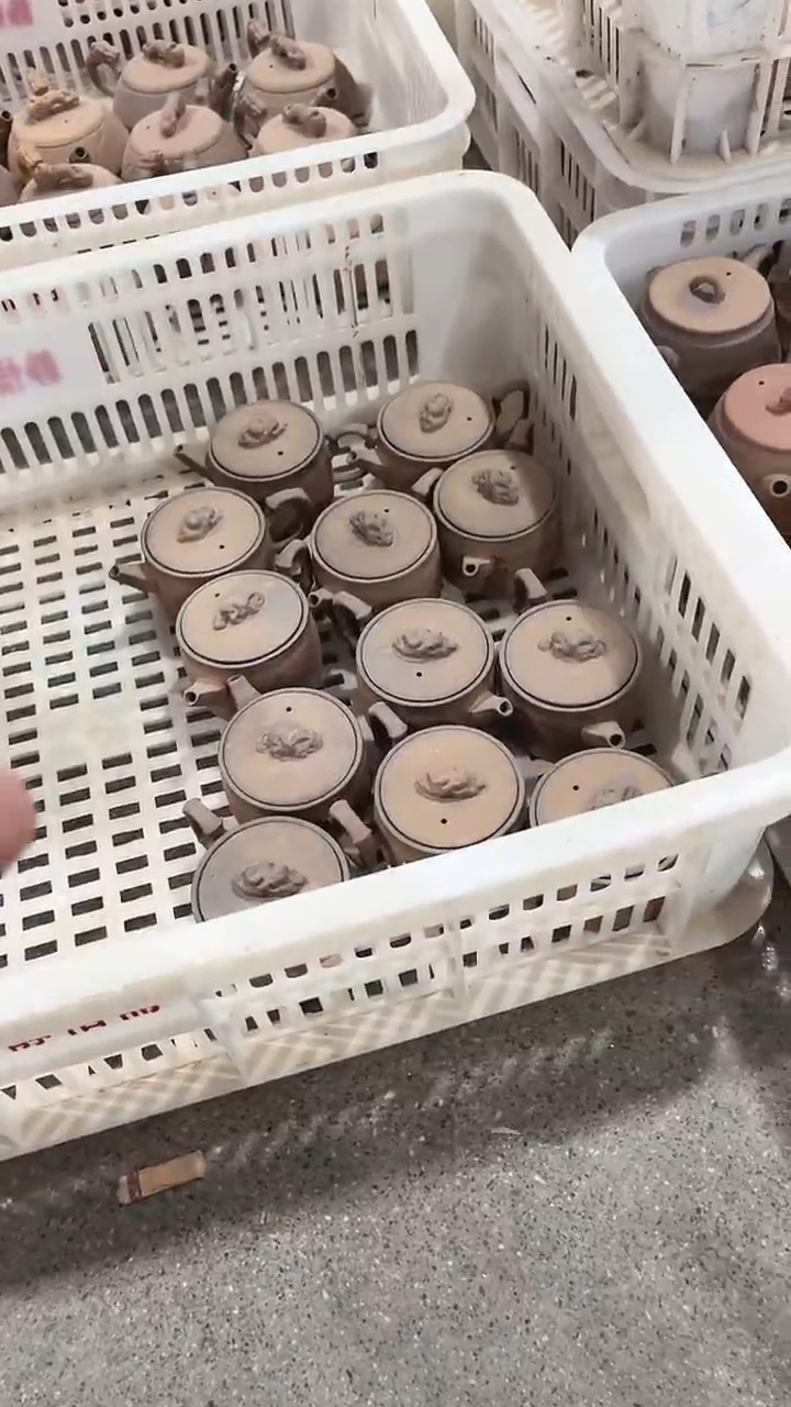 微瑕原矿老岩泥黄泥段矮竹汉瓦壶120ml