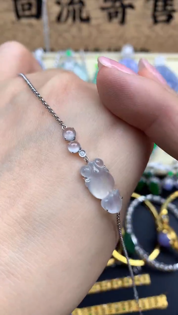 【闪购商品】翡翠手串18K金镶嵌437-中国好珍宝