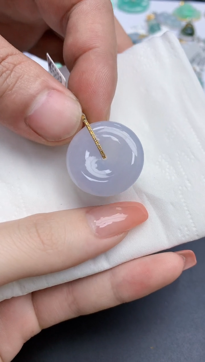 【闪购商品】翡翠颈饰18K金镶嵌天然缅甸翡翠A货