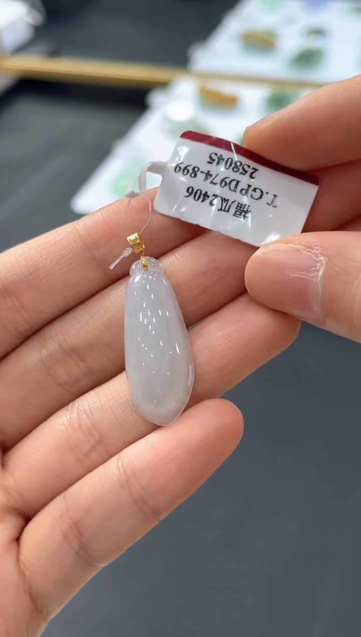 【闪购商品】翡翠挂件18K金镶嵌福瓜发一件YQYA18