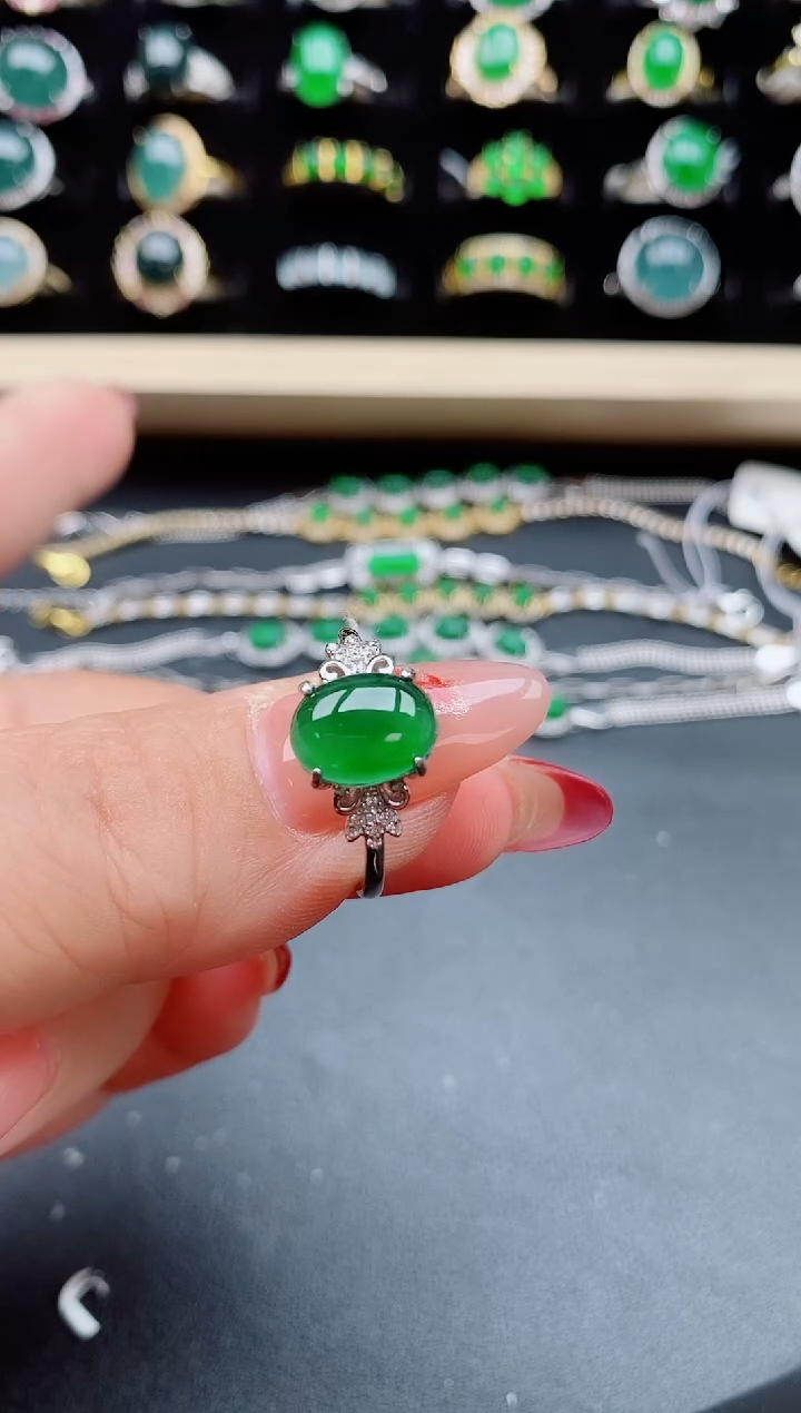 【闪购商品】翡翠戒指银S925镶嵌5080550