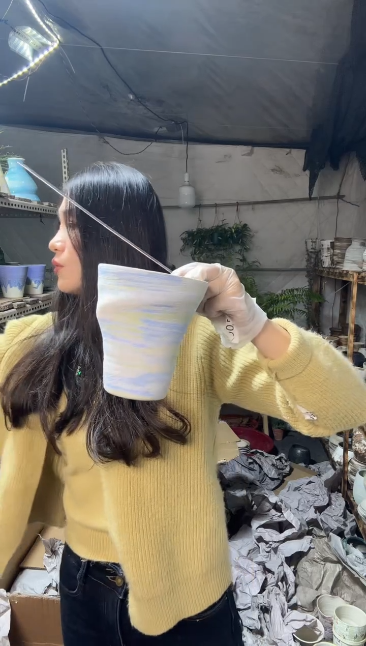 无花朵编号  739  景德镇手工手绘花盆