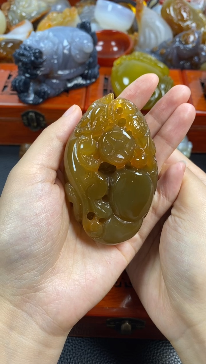 未镶嵌手把玛瑙/玉髓海**哥1