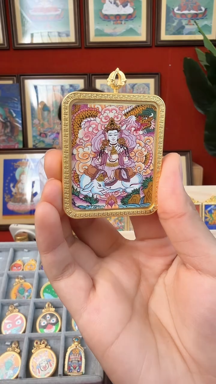 吊坠普老师-热贡纯手绘