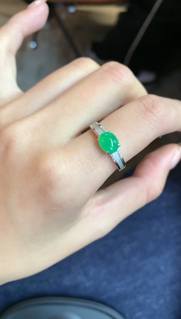 【闪购商品】翡翠戒指18K金镶嵌戒指A260|1980