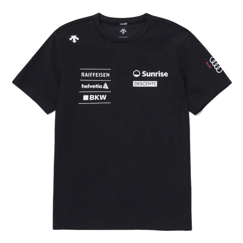 DESCENTE/韩版奥迪联名款短袖运动户外女款速干T恤百搭圆领透气