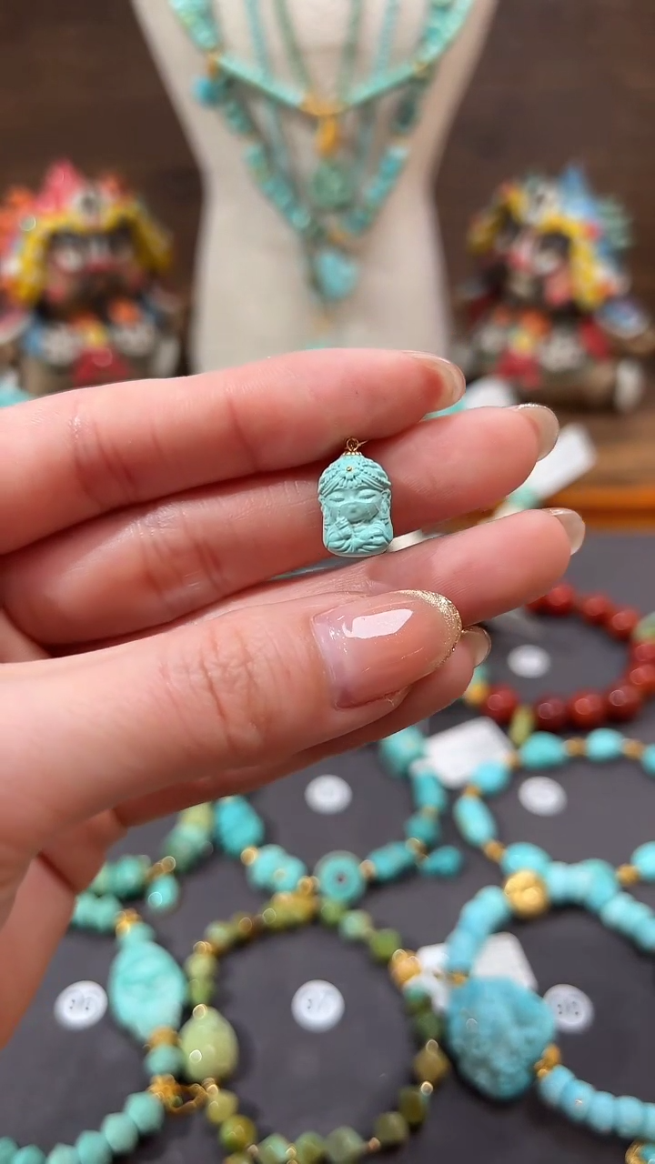 【闪购商品】绿松石提溜18K金镶嵌绿松石提溜