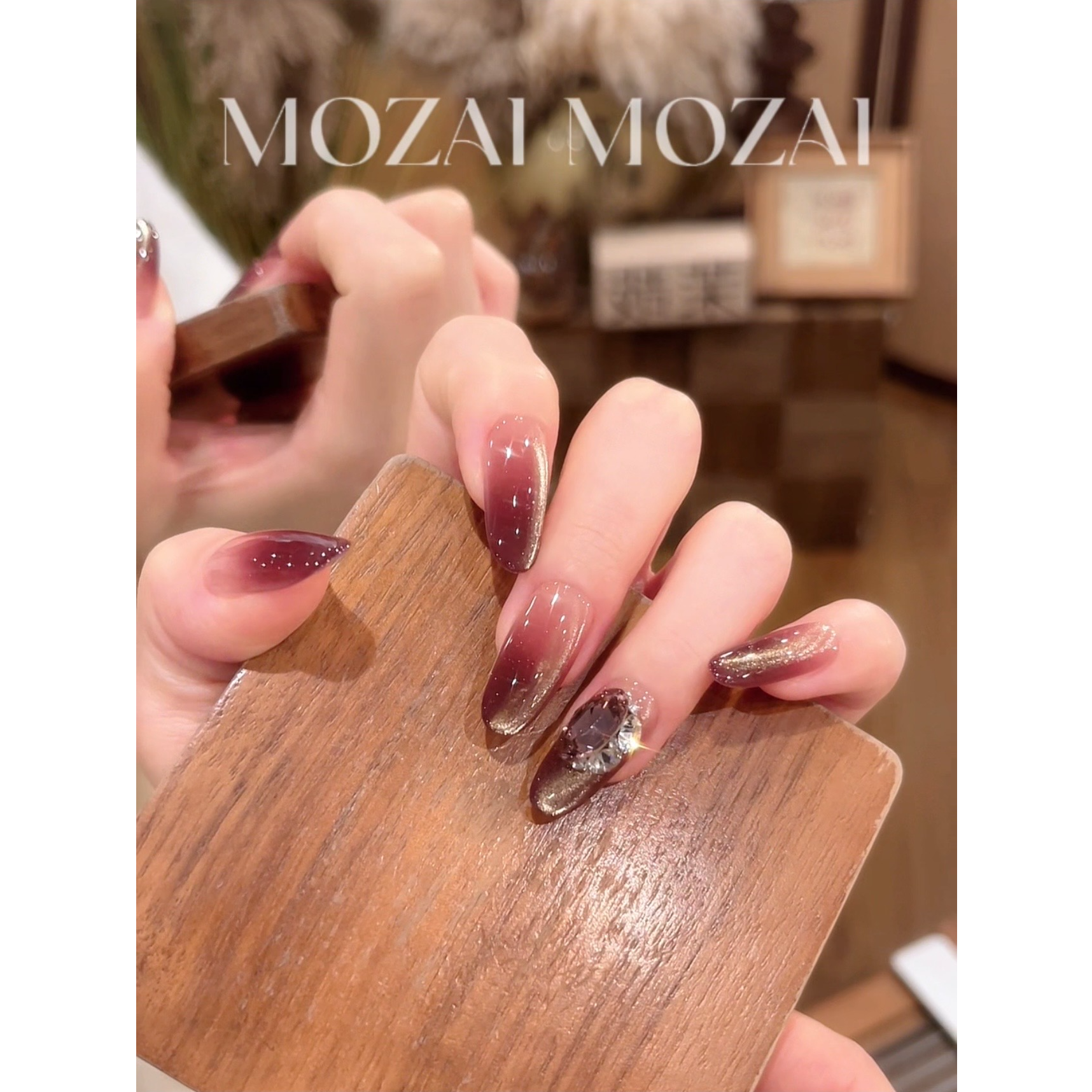 茉哉III【暗夜蔷薇】纯手工定制美甲拆卸穿戴甲A5164