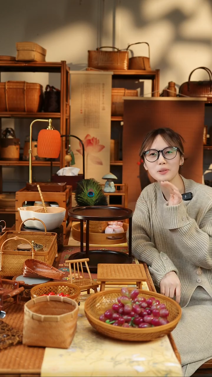 天然楠竹双层旋转杯架置物架