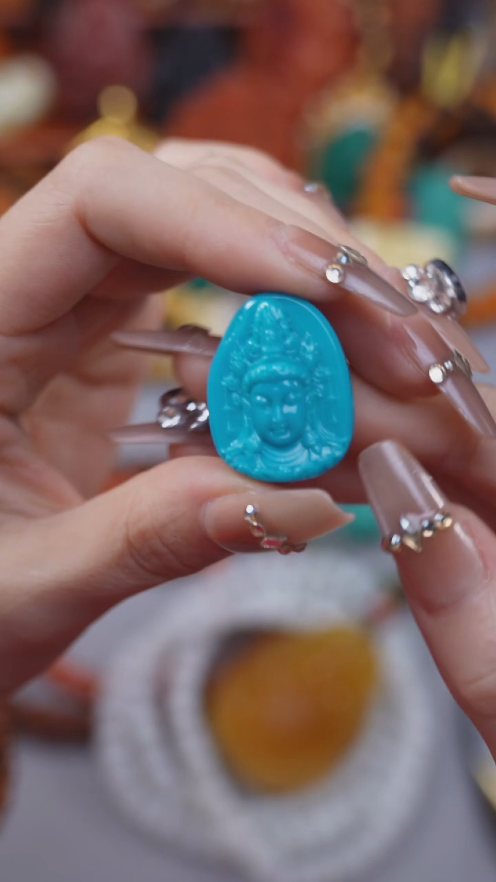 绿松石未镶嵌珠子悟*25080303-8