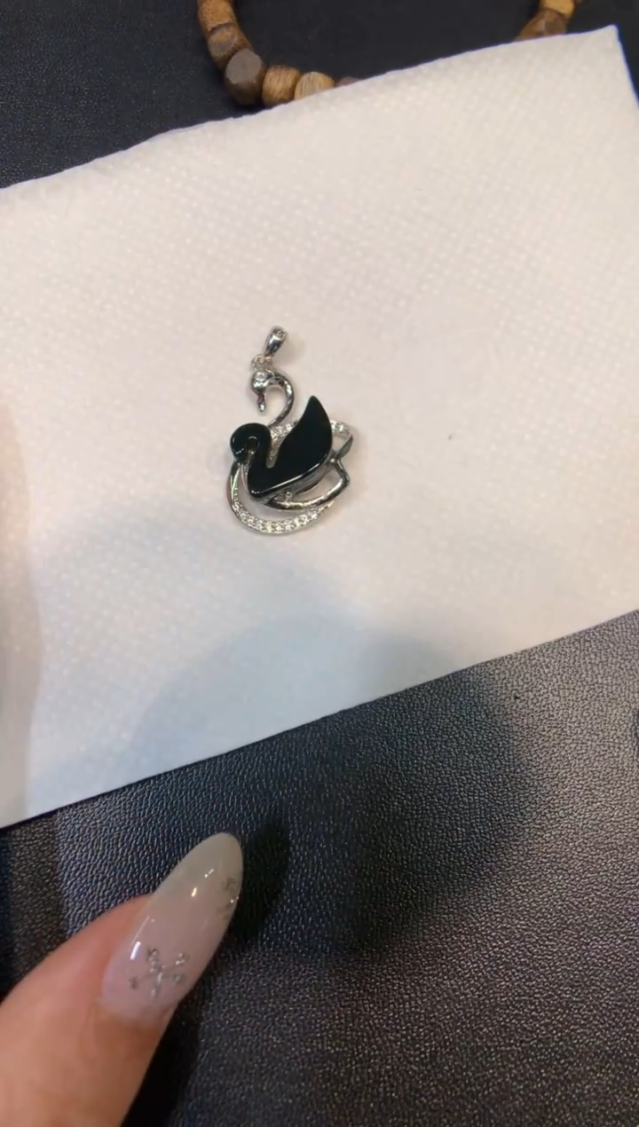 颈饰银S925镶嵌翡翠花件吊坠