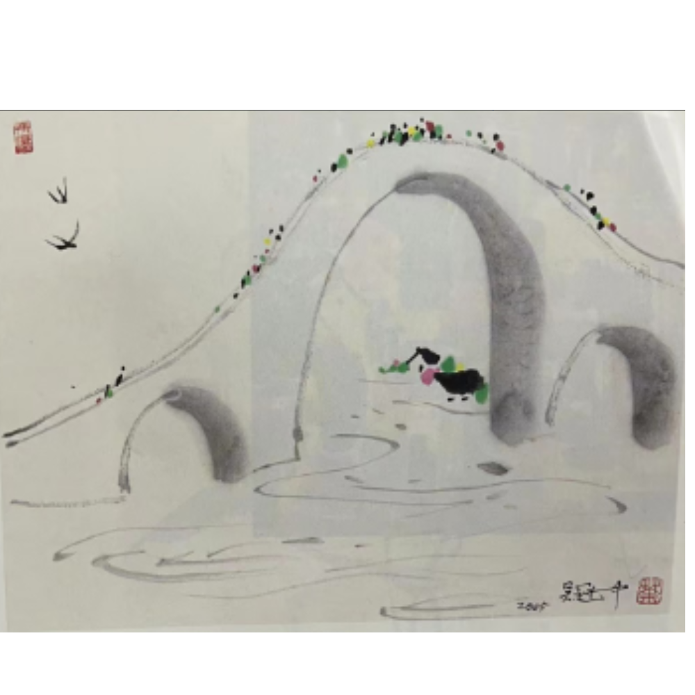 复刻版画吴冠中-忆杭州-40*45-021