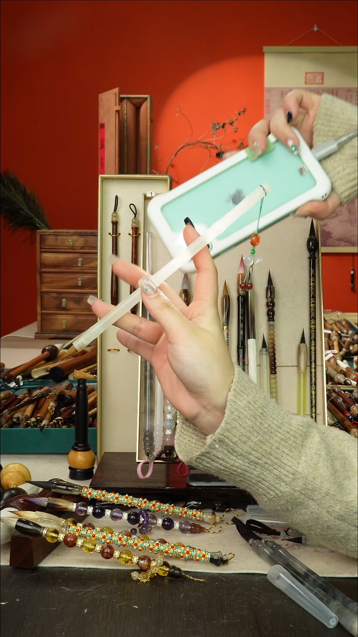 226号闪孤品高货毛笔链接 清水试笔 蘸墨不退