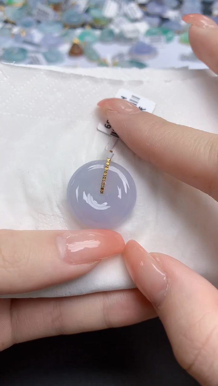 【闪购商品】翡翠颈饰18K金镶嵌天然缅甸翡翠A货