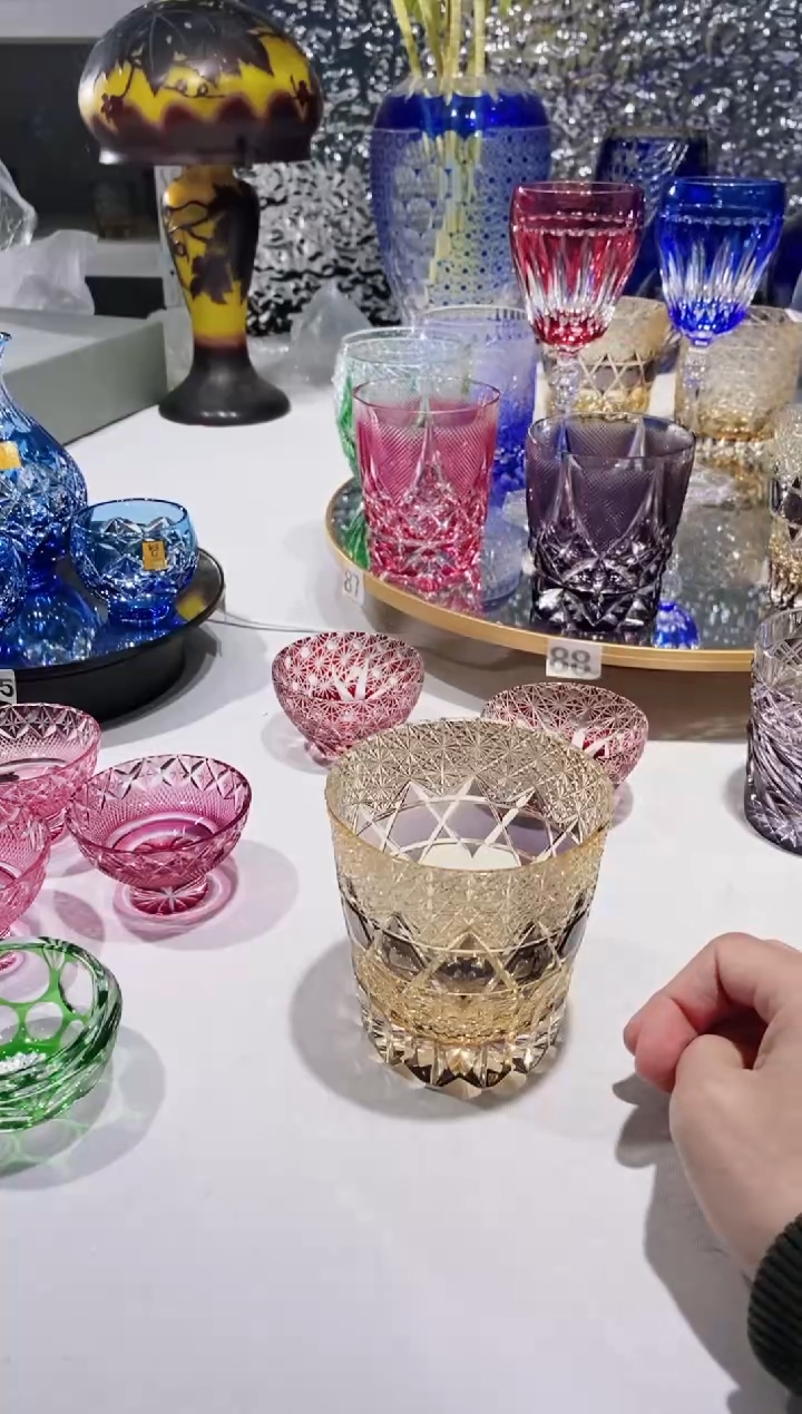 【闪购商品】水晶玻璃无手柄款紫色莹石水晶杯