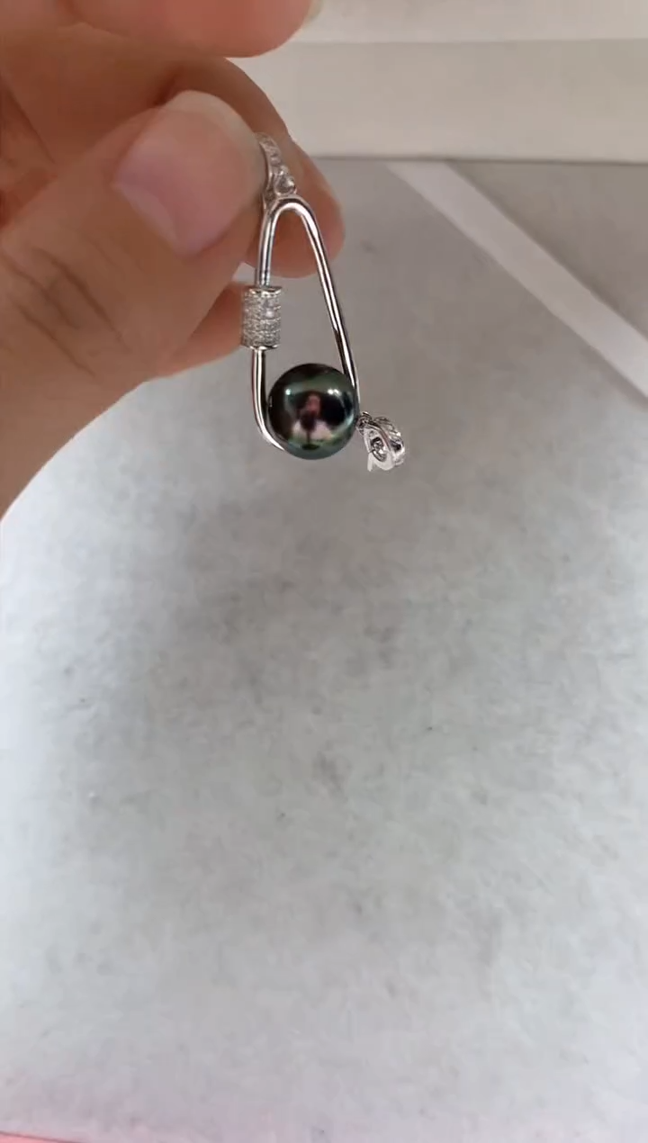 银S925镶嵌吊坠(不含链)海水珍珠吊坠