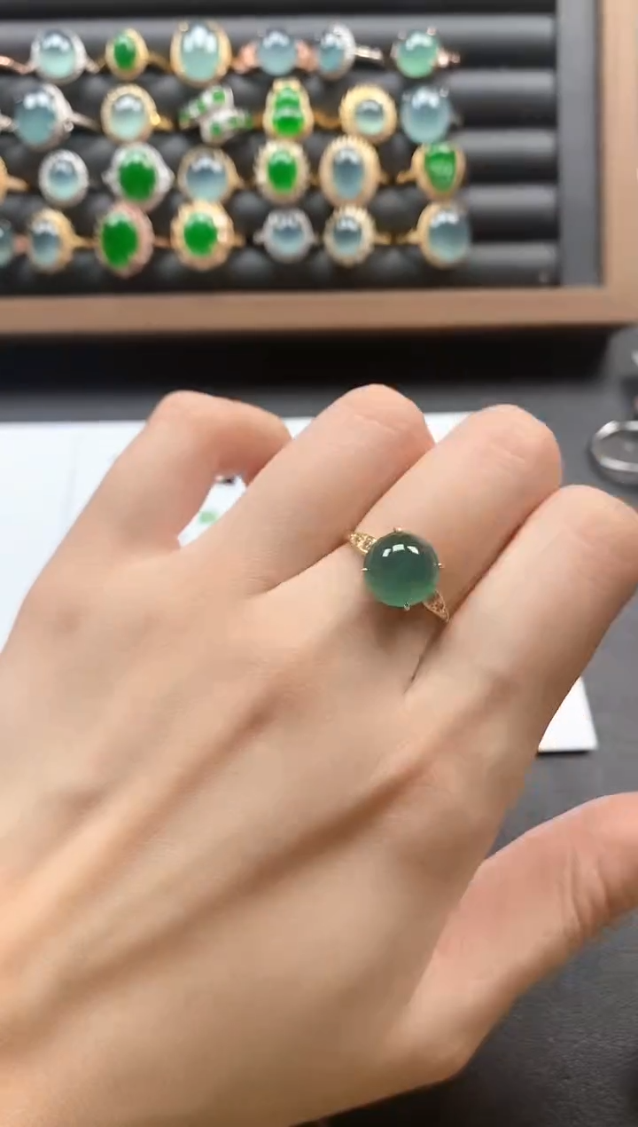 银S925镶嵌戒指翡翠51151