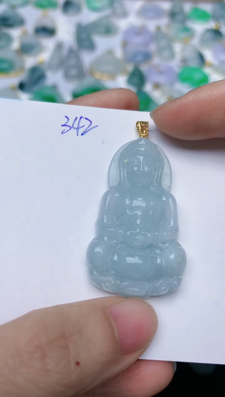 【闪购商品】翡翠颈饰18K金镶嵌天然翡翠A货    342