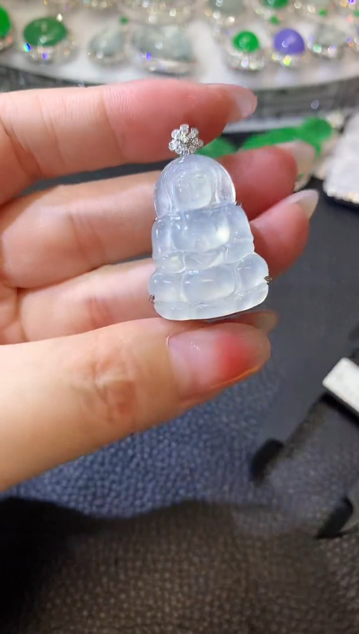 【闪购商品】翡翠吊坠(不含链)18K金镶嵌C83 