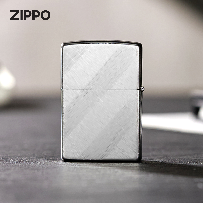【斜纹组织】zippo打火机正品简约复古煤油打火机生日送男友礼物