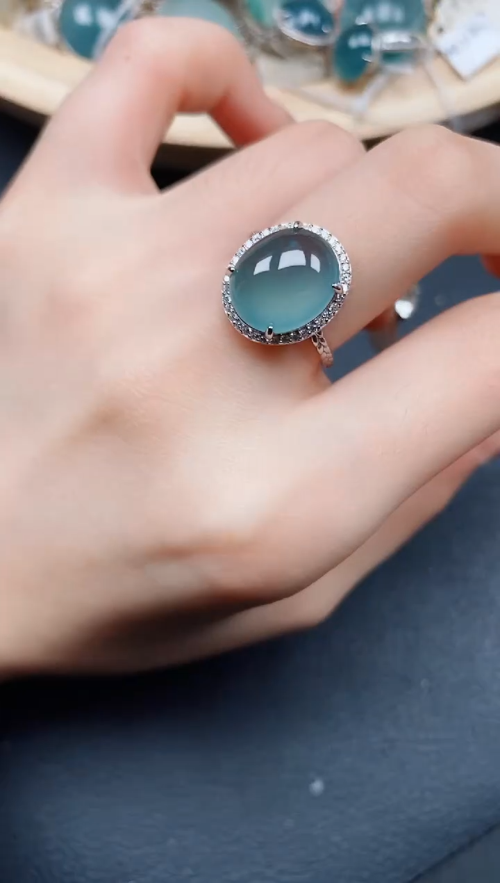 【闪购商品】翡翠戒指银S925镶嵌翡翠