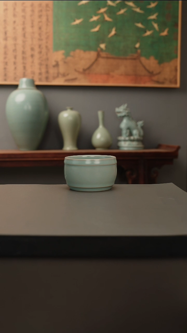 杯仿古釉原矿   鼓腹杯