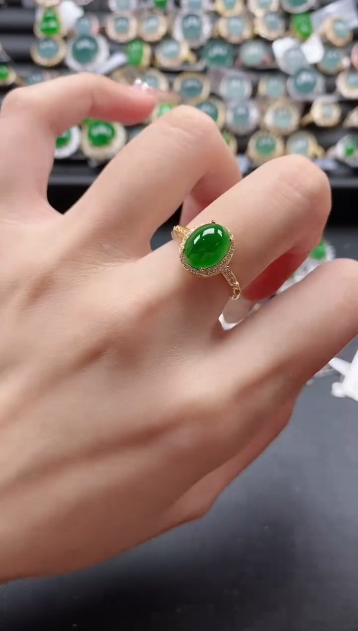 【闪购商品】翡翠戒指银S925镶嵌51151