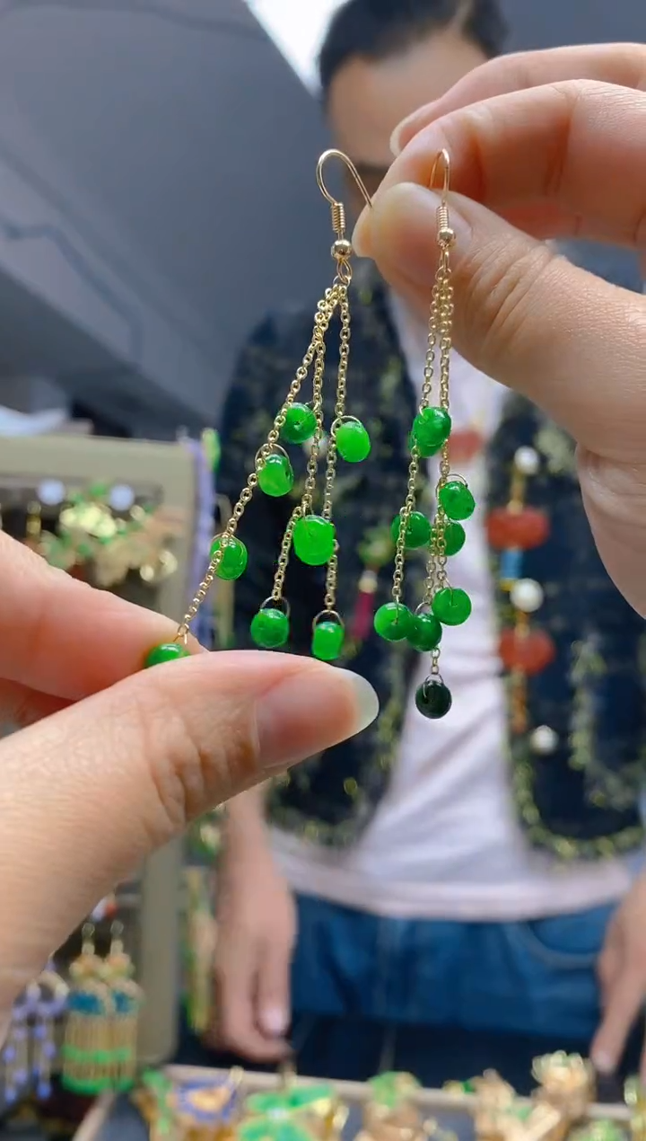 【闪购商品】翡翠耳饰合金0230翡翠耳钩