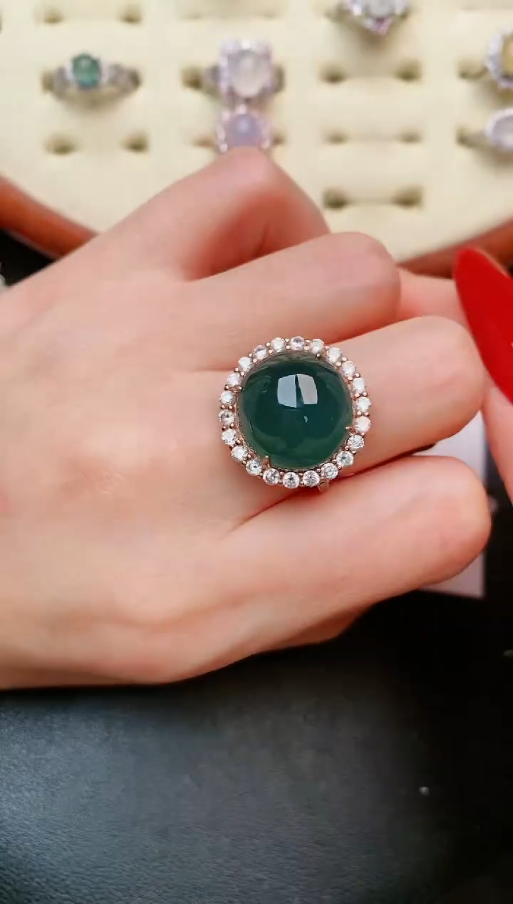 【闪购商品】翡翠戒指银S925镶嵌....