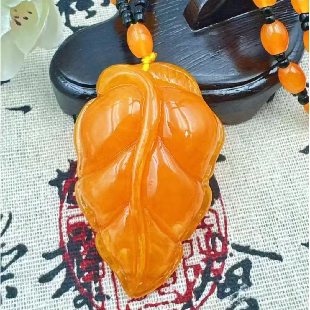 SC-475 黄色小树叶吊坠