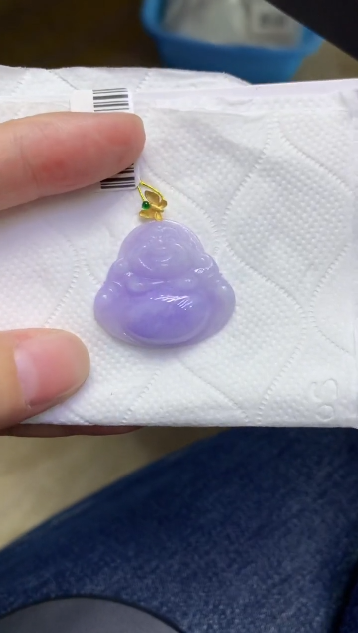 颈饰18K金镶嵌翡翠天然缅甸翡翠A货