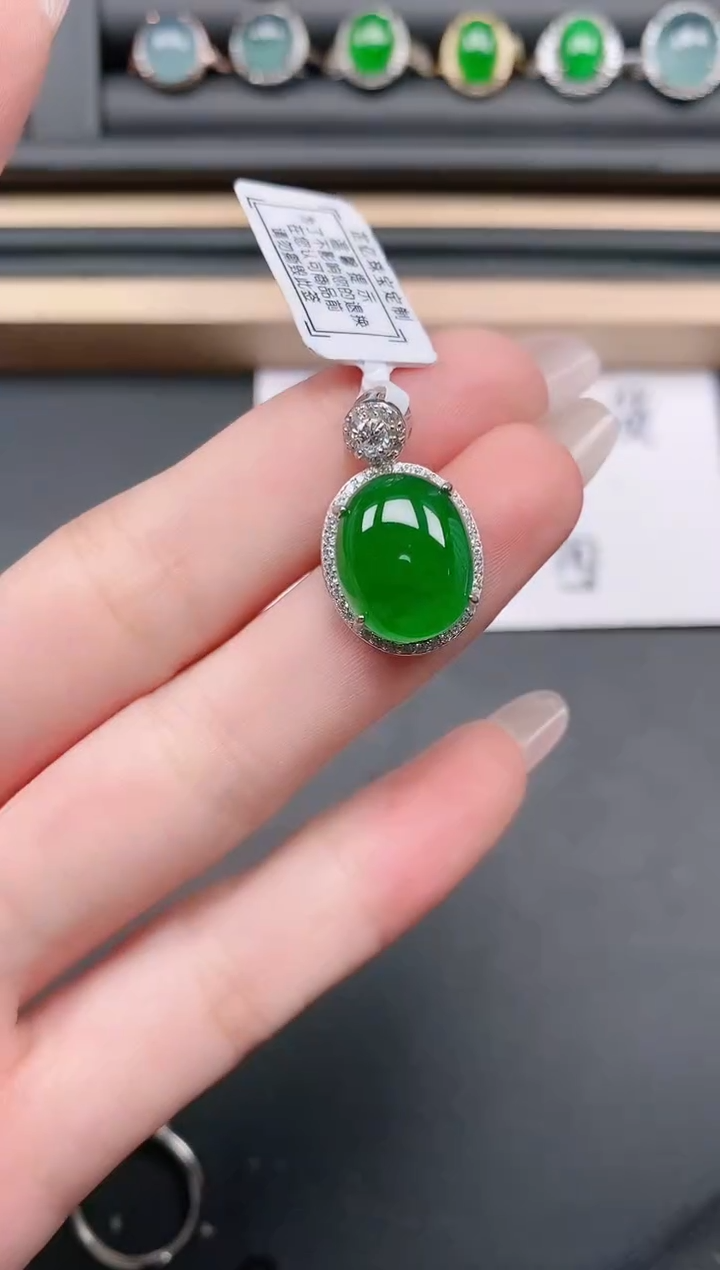 翡翠戒指银S925镶嵌111