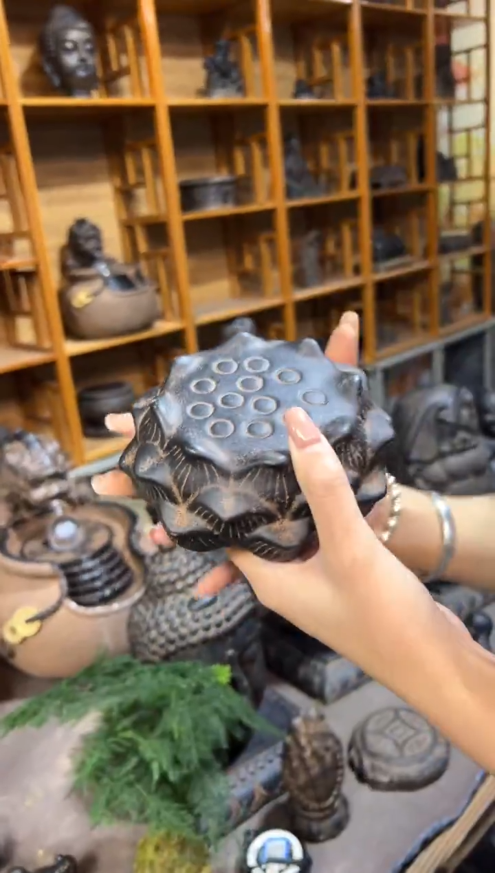 陶土莲蓬实心底座