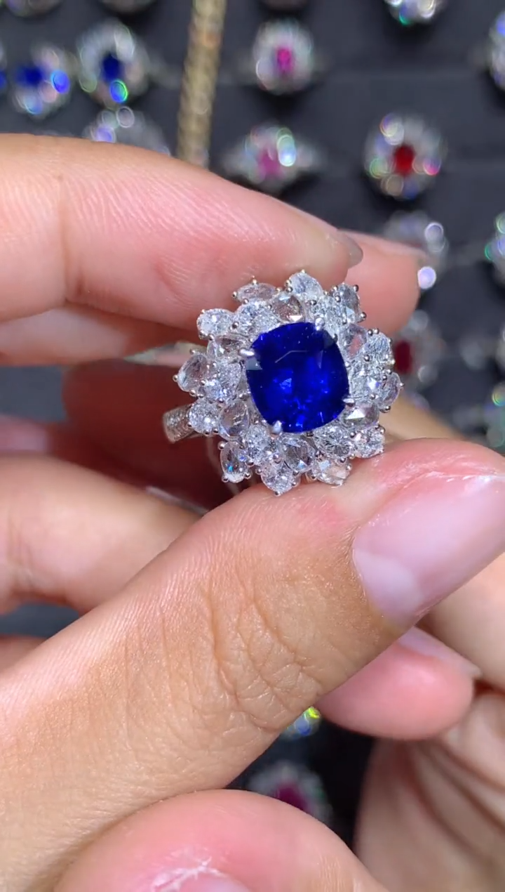 戒指蓝宝石铂Pt950镶嵌3.07CT