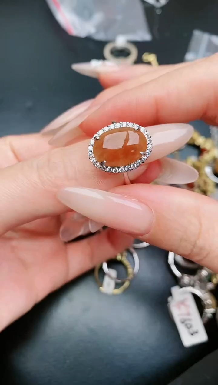 翡翠戒指银S925镶嵌......